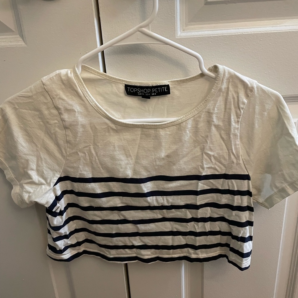 TopShop petite striped crop top